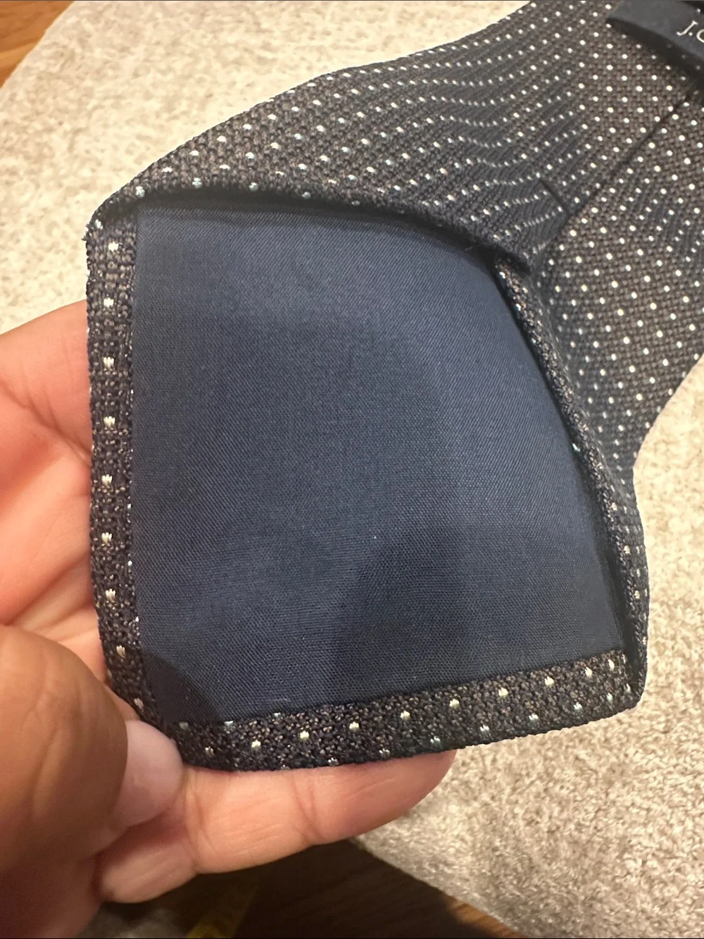 J. Crew Black Tie with Small White Dot Pattern
